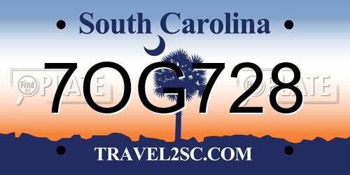 7OG728 South Carolina License Plate