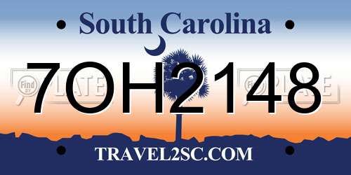 7OH2148 South Carolina License Plate