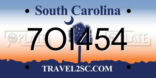 7OI454 South Carolina License Plate