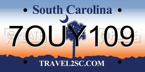 7OUY109 South Carolina License Plate