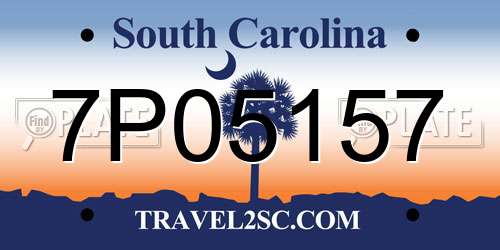 7P05157 South Carolina License Plate