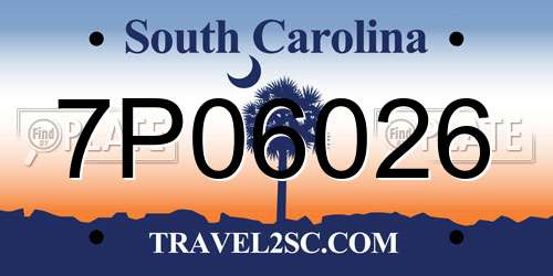 7P06026 South Carolina License Plate