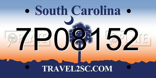 7P08152 South Carolina License Plate