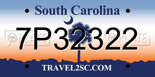 7P32322 South Carolina License Plate