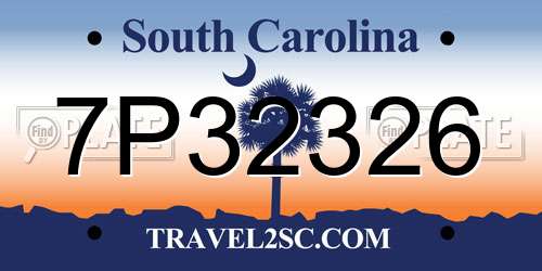7P32326 South Carolina License Plate