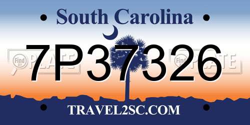 7P37326 South Carolina License Plate
