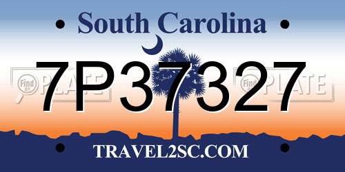 7P37327 South Carolina License Plate