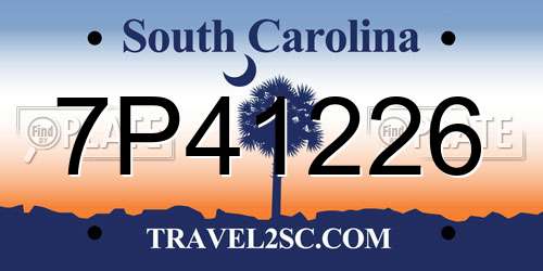 7P41226 South Carolina License Plate