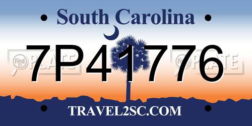 7P41776 South Carolina License Plate