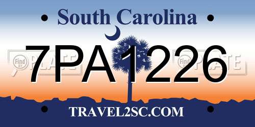 7PA1226 South Carolina License Plate
