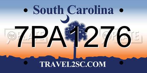 7PA1276 South Carolina License Plate