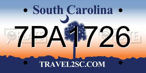 7PA1726 South Carolina License Plate