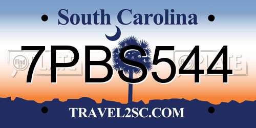 7PBS544 South Carolina License Plate