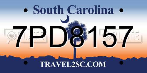 7PD8157 South Carolina License Plate