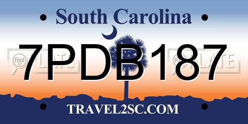 7PDB187 South Carolina License Plate
