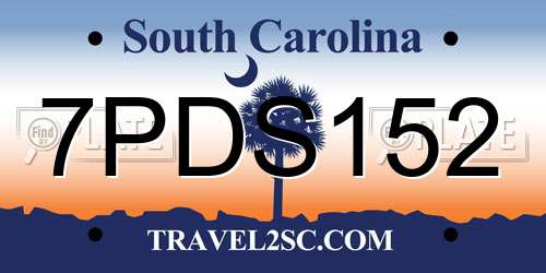 7PDS152 South Carolina License Plate