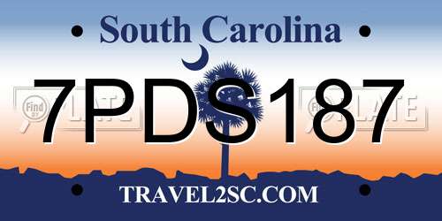 7PDS187 South Carolina License Plate