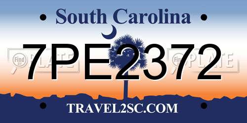 7PE2372 South Carolina License Plate