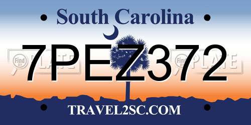 7PEZ372 South Carolina License Plate