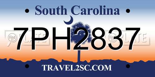 7PH2837 South Carolina License Plate