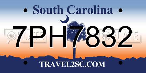 7PH7832 South Carolina License Plate