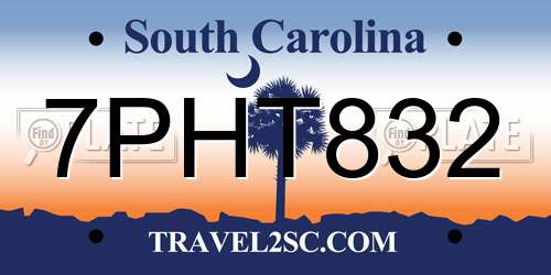 7PHT832 South Carolina License Plate