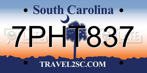 7PHT837 South Carolina License Plate