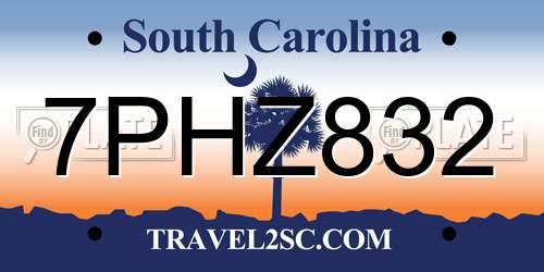 7PHZ832 South Carolina License Plate