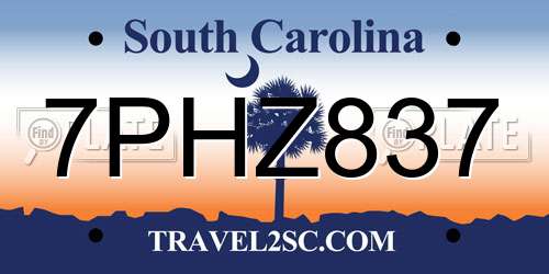 7PHZ837 South Carolina License Plate
