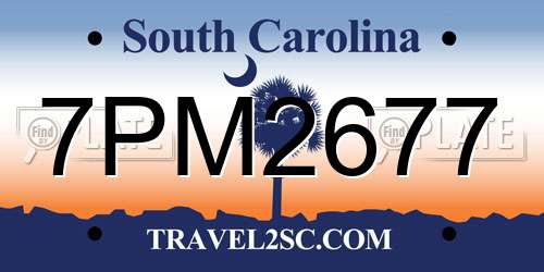 7PM2677 South Carolina License Plate