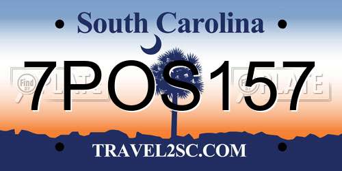 7POS157 South Carolina License Plate