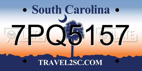 7PQ5157 South Carolina License Plate