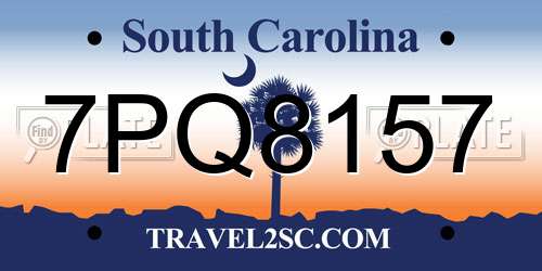 7PQ8157 South Carolina License Plate