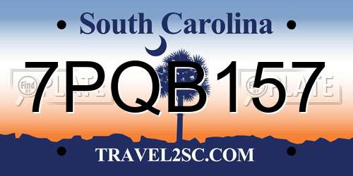 7PQB157 South Carolina License Plate