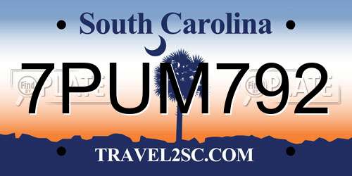 7PUM792 South Carolina License Plate