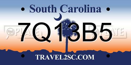 7Q13B5 South Carolina License Plate
