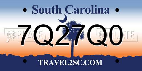 7Q27Q0 South Carolina License Plate