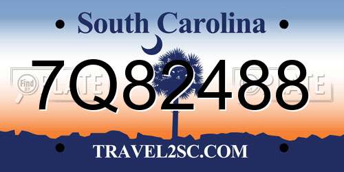 7Q82488 South Carolina License Plate