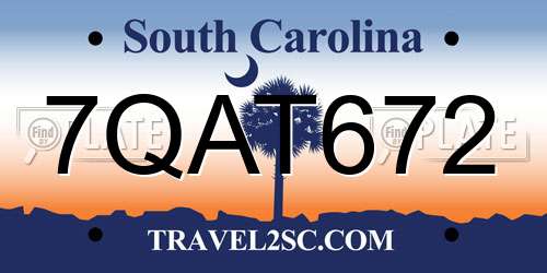 7QAT672 South Carolina License Plate