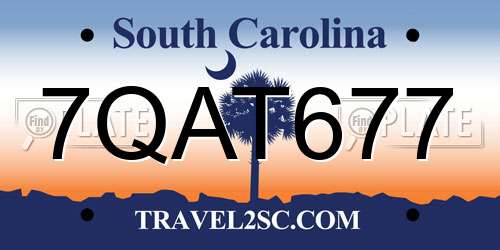 7QAT677 South Carolina License Plate