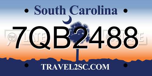 7QB2488 South Carolina License Plate