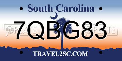 7QBG83 South Carolina License Plate