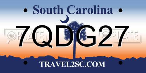 7QDG27 South Carolina License Plate