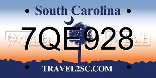 7QE928 South Carolina License Plate