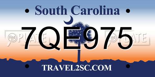 7QE975 South Carolina License Plate