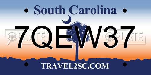 7QEW37 South Carolina License Plate
