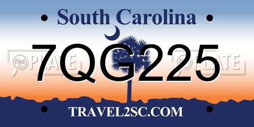 7QG225 South Carolina License Plate