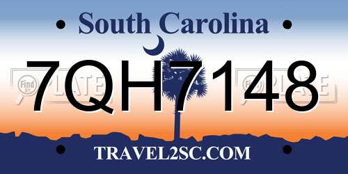 7QH7148 South Carolina License Plate