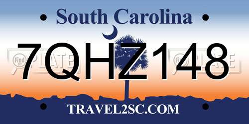7QHZ148 South Carolina License Plate
