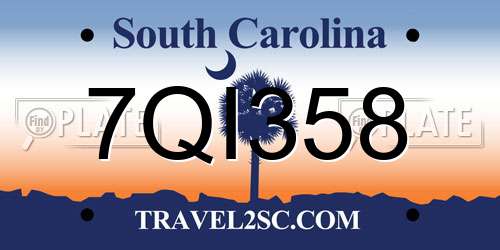 7QI358 South Carolina License Plate